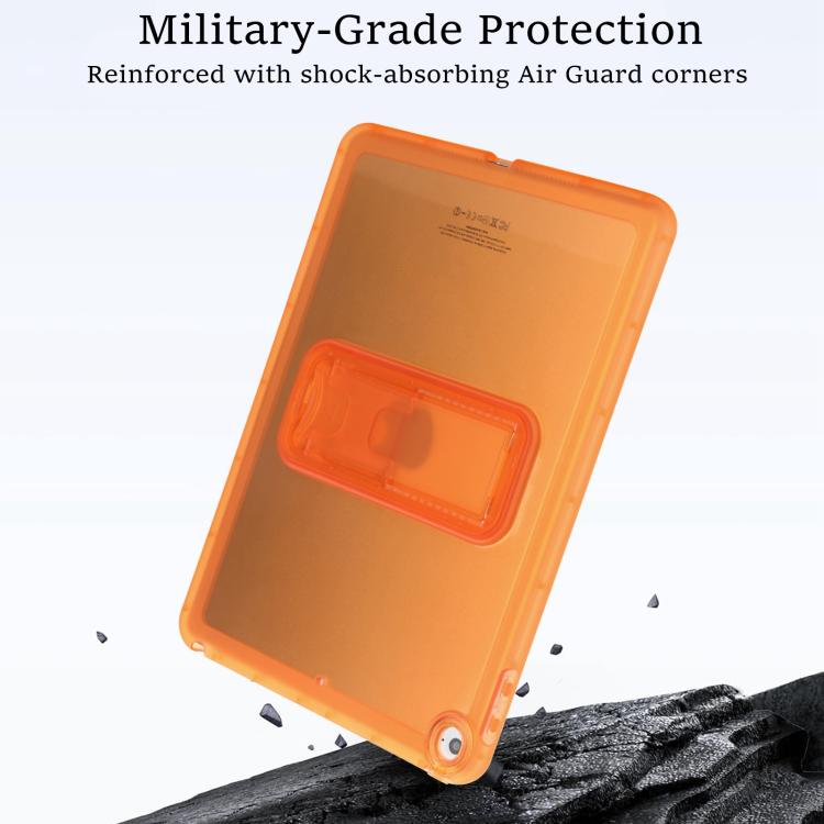 For iPad Air / Air 2 / 9.7 2017 / 2018 Semi-Transparent TPU Shockproof Tablet Case with Holder