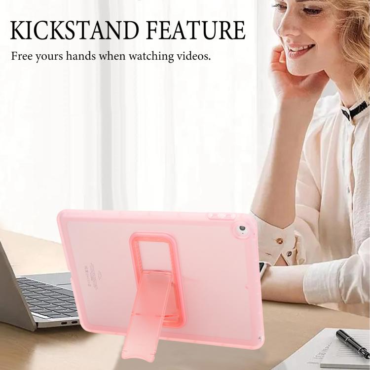 For iPad Air / Air 2 / 9.7 2017 / 2018 Semi-Transparent TPU Shockproof Tablet Case with Holder