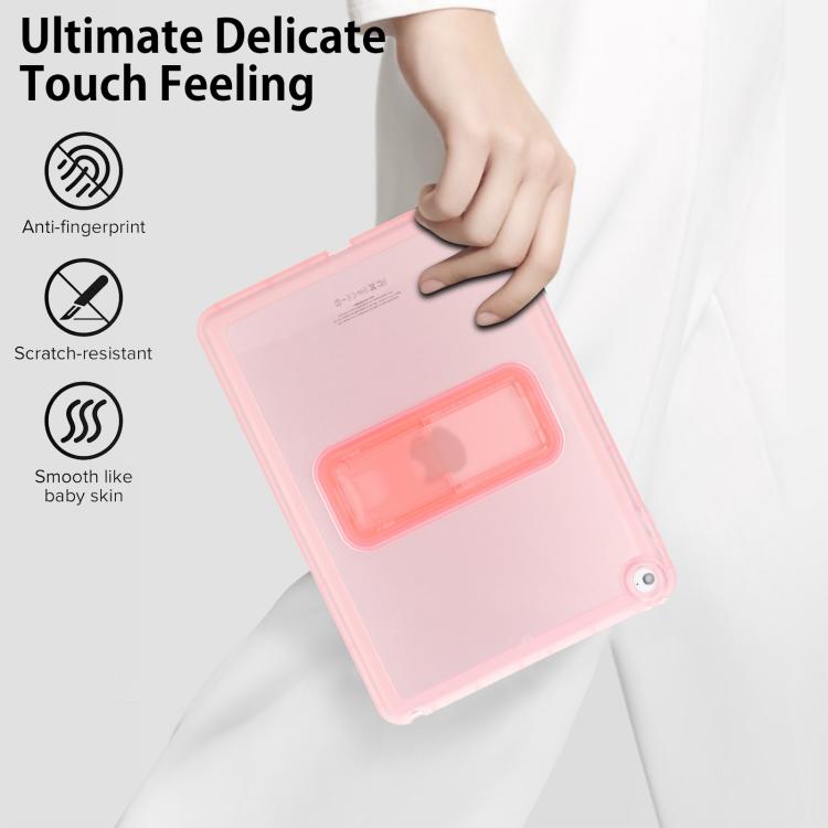 For iPad Air / Air 2 / 9.7 2017 / 2018 Semi-Transparent TPU Shockproof Tablet Case with Holder