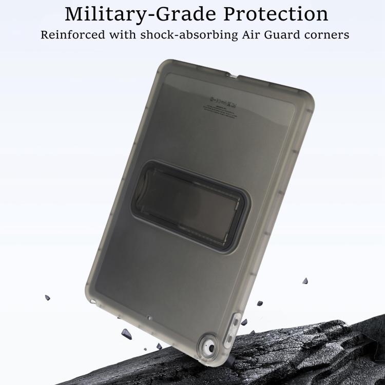For iPad Air / Air 2 / 9.7 2017 / 2018 Semi-Transparent TPU Shockproof Tablet Case with Holder
