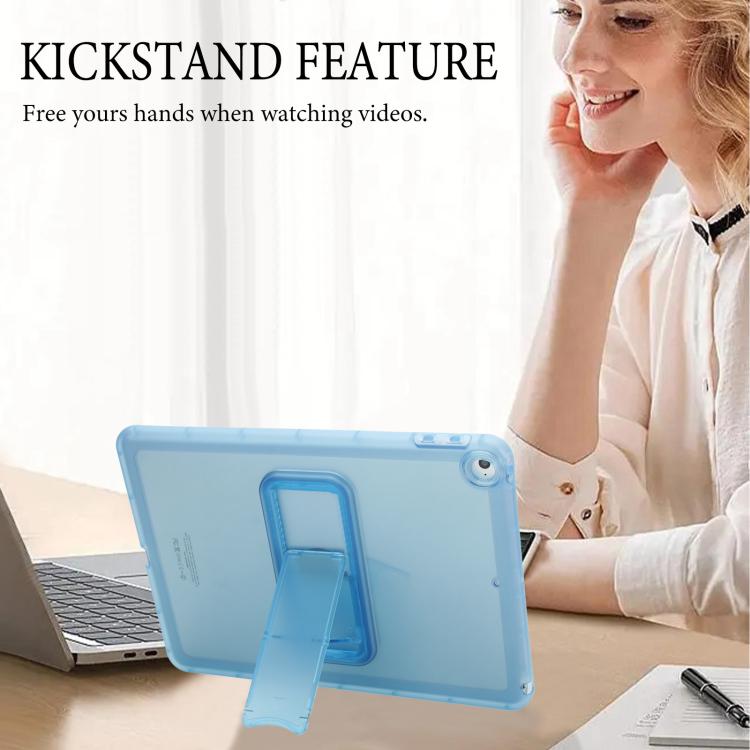 For iPad Air / Air 2 / 9.7 2017 / 2018 Semi-Transparent TPU Shockproof Tablet Case with Holder