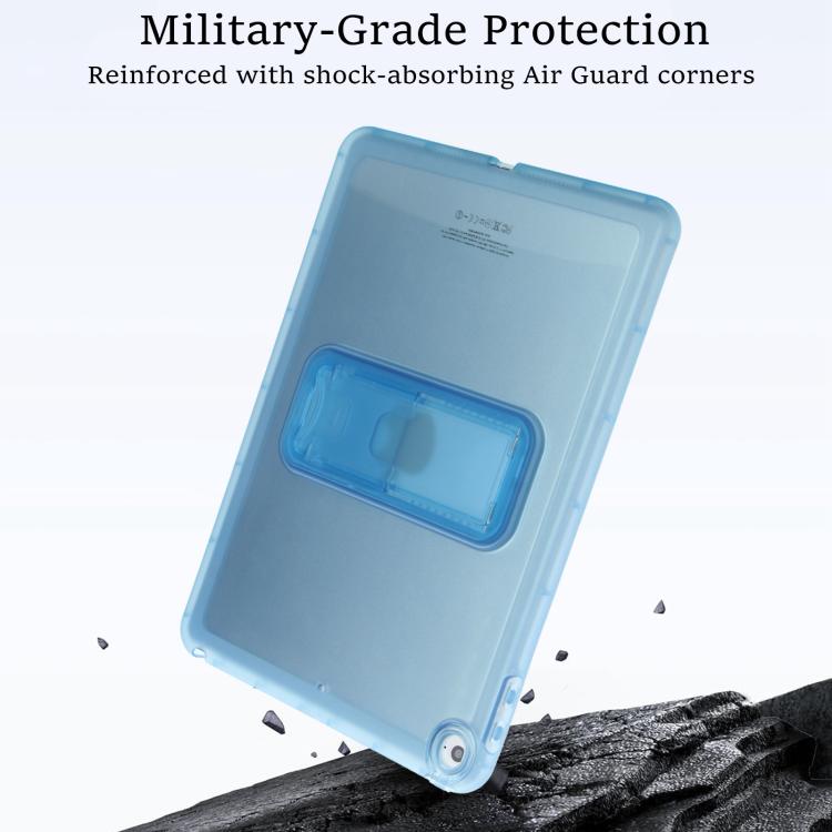 For iPad Air / Air 2 / 9.7 2017 / 2018 Semi-Transparent TPU Shockproof Tablet Case with Holder