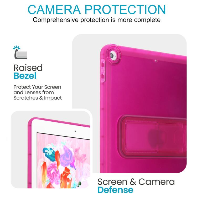 For iPad Air / Air 2 / 9.7 2017 / 2018 Semi-Transparent TPU Shockproof Tablet Case with Holder