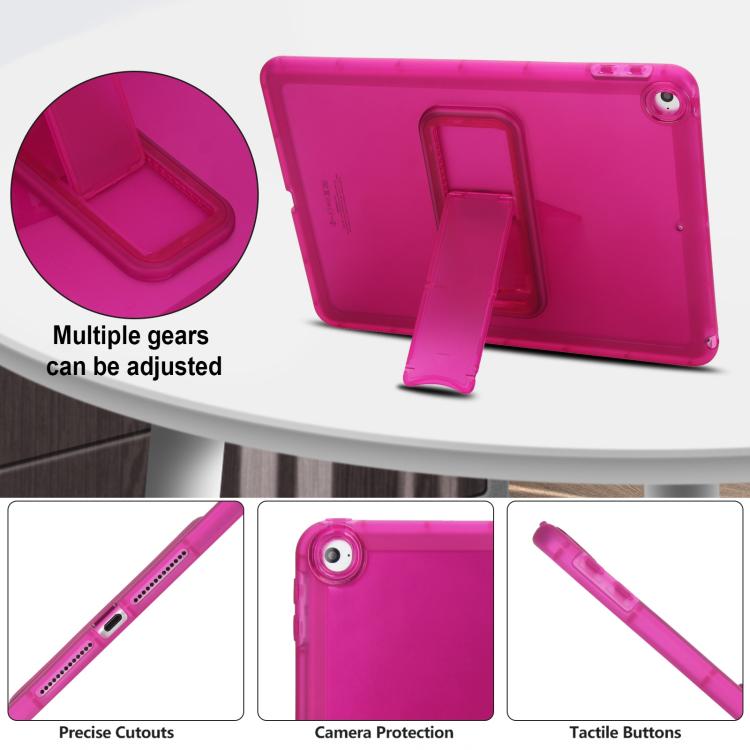 For iPad Air / Air 2 / 9.7 2017 / 2018 Semi-Transparent TPU Shockproof Tablet Case with Holder