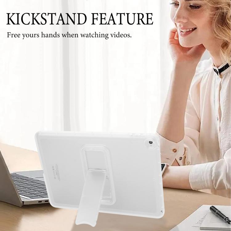 For iPad Air / Air 2 / 9.7 2017 / 2018 Semi-Transparent TPU Shockproof Tablet Case with Holder