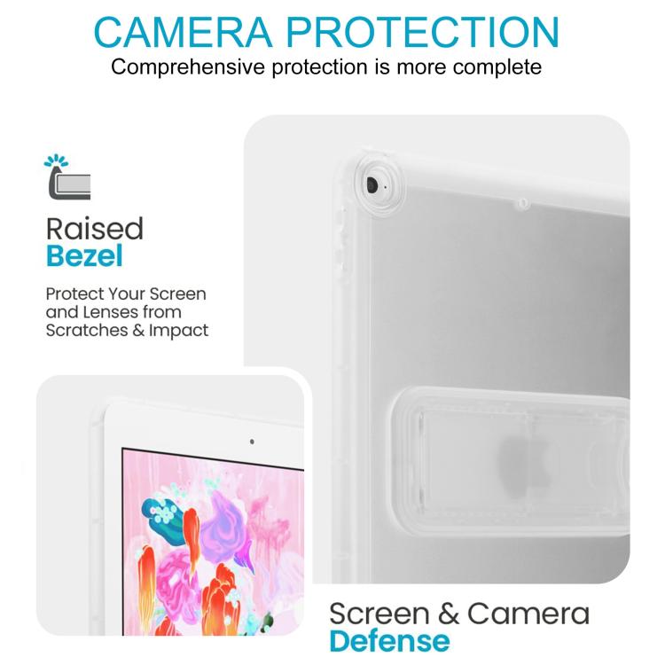For iPad Air / Air 2 / 9.7 2017 / 2018 Semi-Transparent TPU Shockproof Tablet Case with Holder