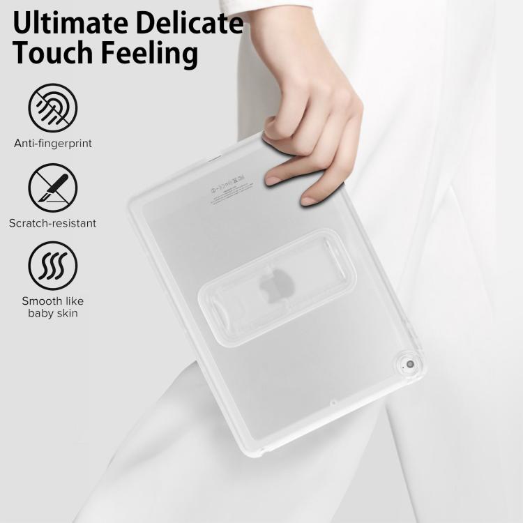For iPad Air / Air 2 / 9.7 2017 / 2018 Semi-Transparent TPU Shockproof Tablet Case with Holder