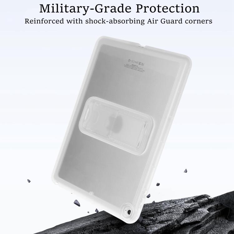 For iPad Air / Air 2 / 9.7 2017 / 2018 Semi-Transparent TPU Shockproof Tablet Case with Holder