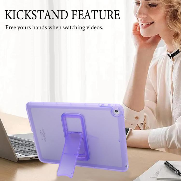 For iPad Air / Air 2 / 9.7 2017 / 2018 Semi-Transparent TPU Shockproof Tablet Case with Holder