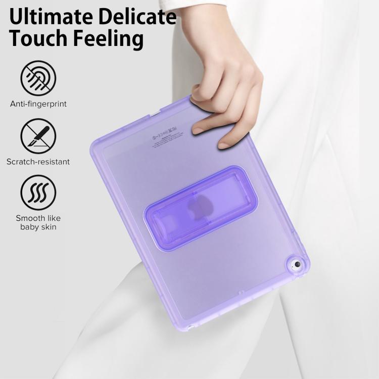 For iPad Air / Air 2 / 9.7 2017 / 2018 Semi-Transparent TPU Shockproof Tablet Case with Holder