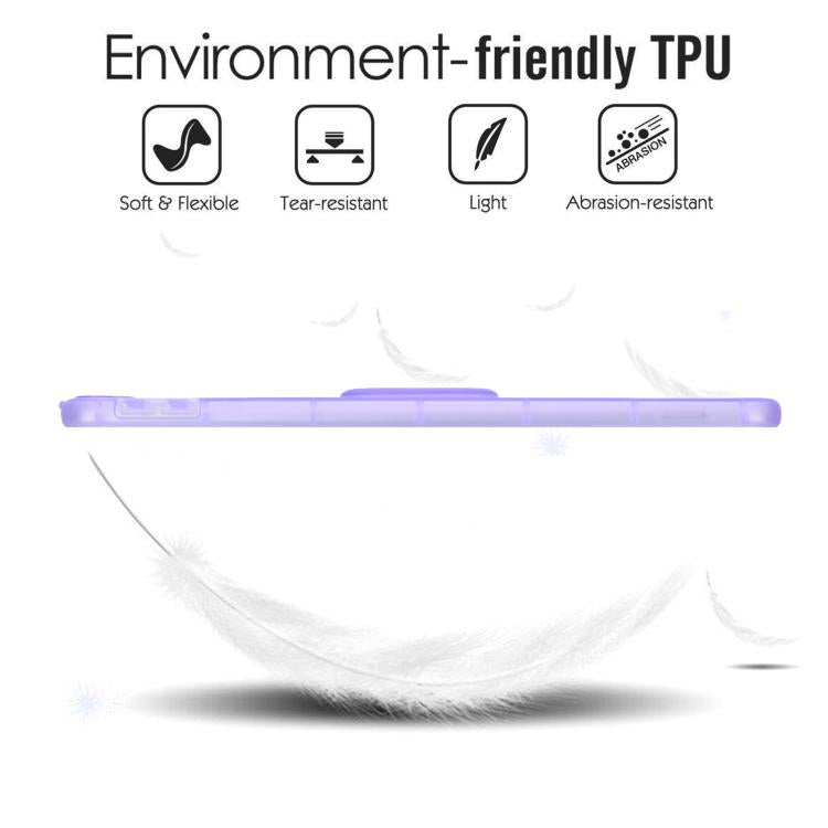 For iPad Air / Air 2 / 9.7 2017 / 2018 Semi-Transparent TPU Shockproof Tablet Case with Holder