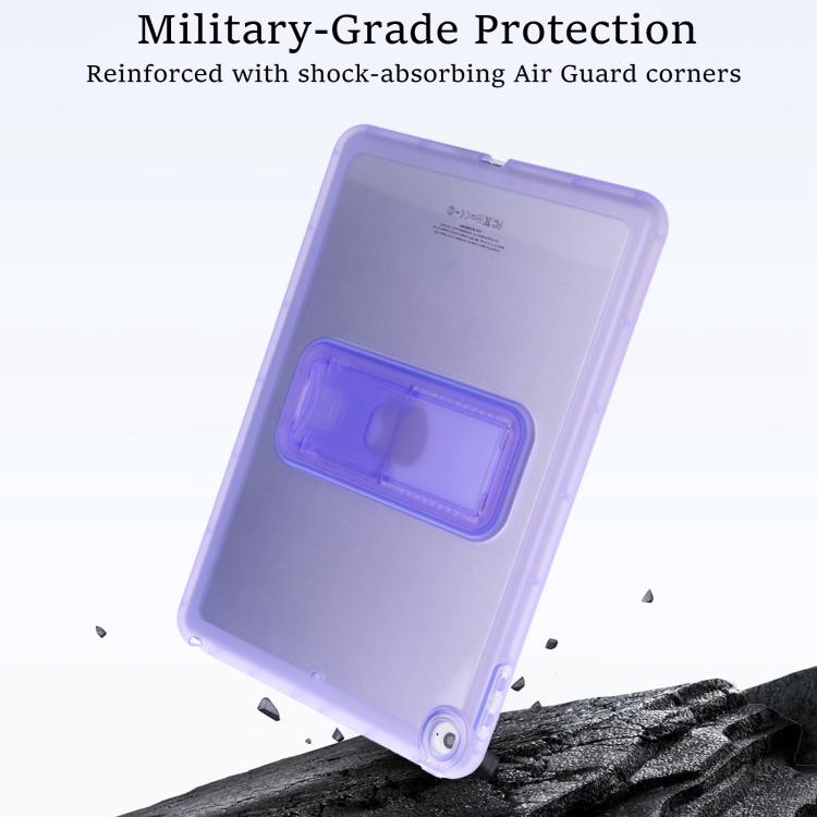 For iPad Air / Air 2 / 9.7 2017 / 2018 Semi-Transparent TPU Shockproof Tablet Case with Holder
