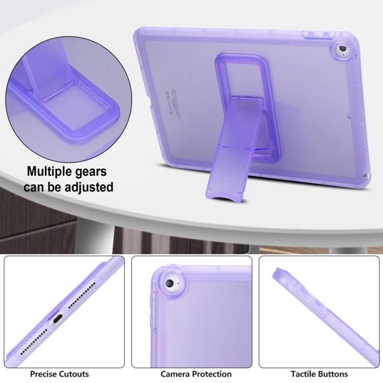 For iPad Air / Air 2 / 9.7 2017 / 2018 Semi-Transparent TPU Shockproof Tablet Case with Holder