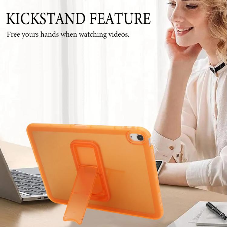 For iPad Air 10.5 2019 Semi-Transparent TPU Shockproof Tablet Case with Holder