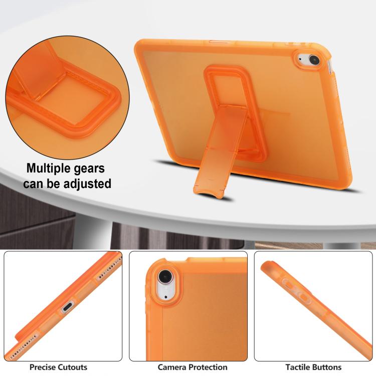 For iPad Air 10.5 2019 Semi-Transparent TPU Shockproof Tablet Case with Holder