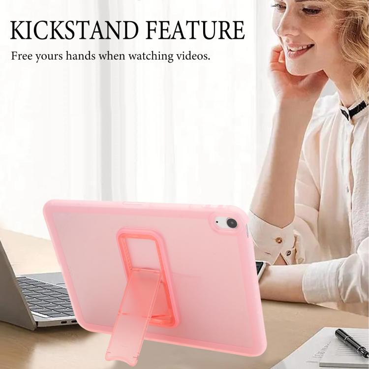 For iPad Air 10.5 2019 Semi-Transparent TPU Shockproof Tablet Case with Holder