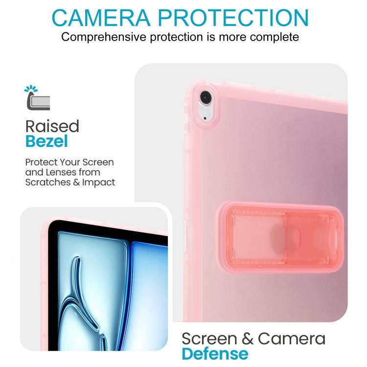For iPad Air 10.5 2019 Semi-Transparent TPU Shockproof Tablet Case with Holder