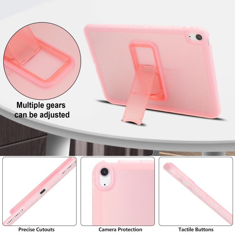 For iPad Air 10.5 2019 Semi-Transparent TPU Shockproof Tablet Case with Holder