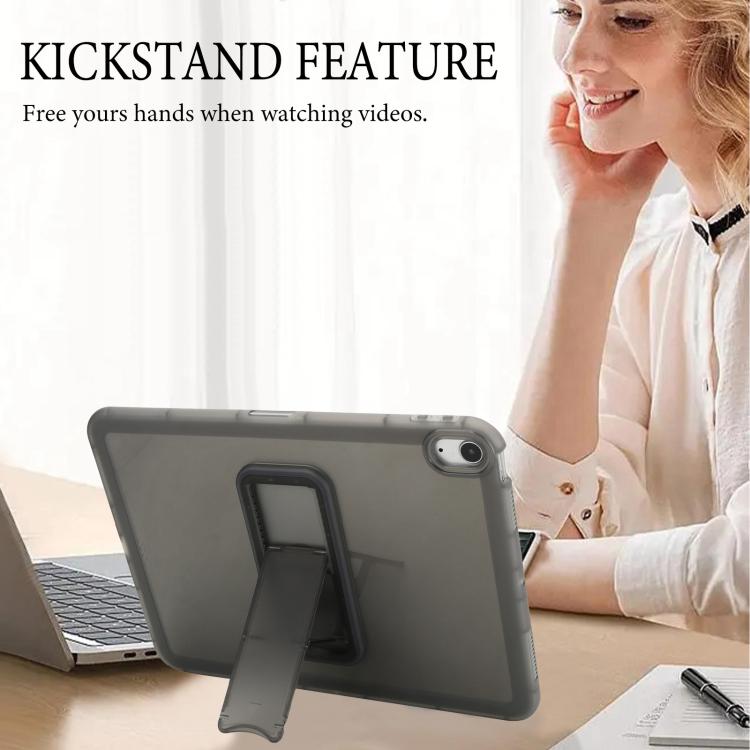 For iPad Air 10.5 2019 Semi-Transparent TPU Shockproof Tablet Case with Holder