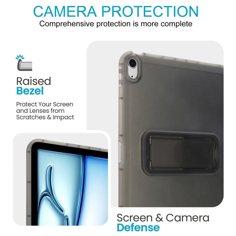 For iPad Air 10.5 2019 Semi-Transparent TPU Shockproof Tablet Case with Holder