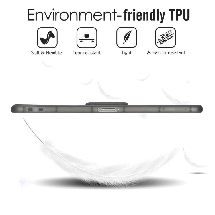 For iPad Air 10.5 2019 Semi-Transparent TPU Shockproof Tablet Case with Holder