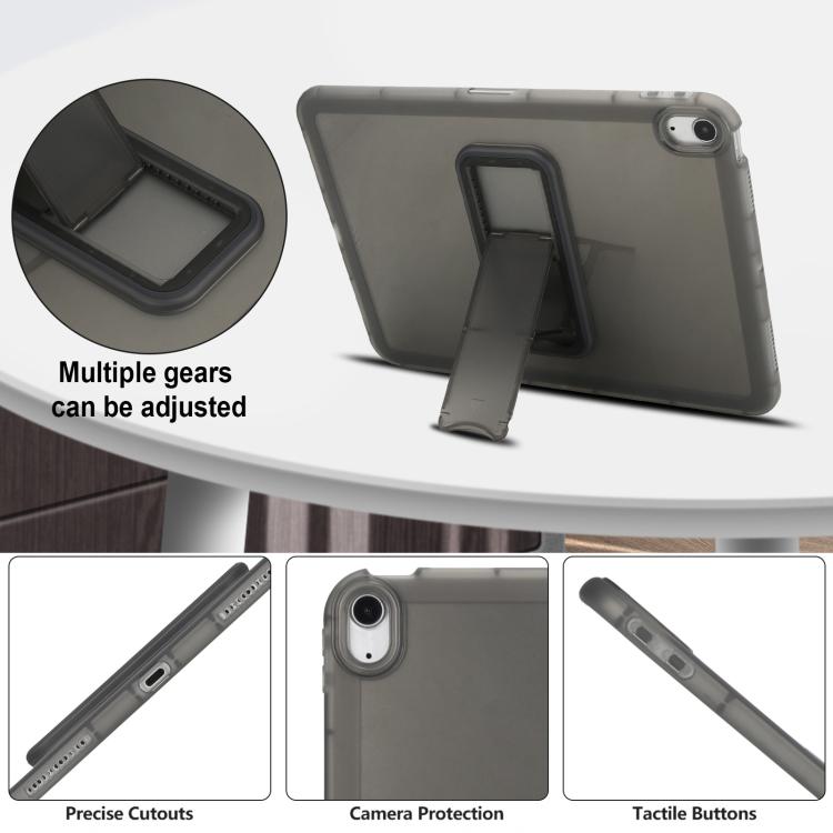 For iPad Air 10.5 2019 Semi-Transparent TPU Shockproof Tablet Case with Holder