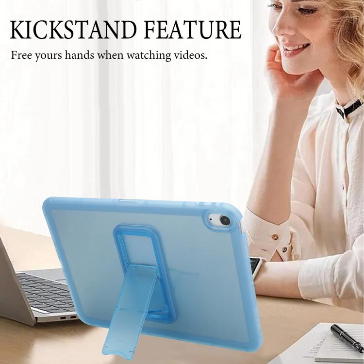 For iPad Air 10.5 2019 Semi-Transparent TPU Shockproof Tablet Case with Holder