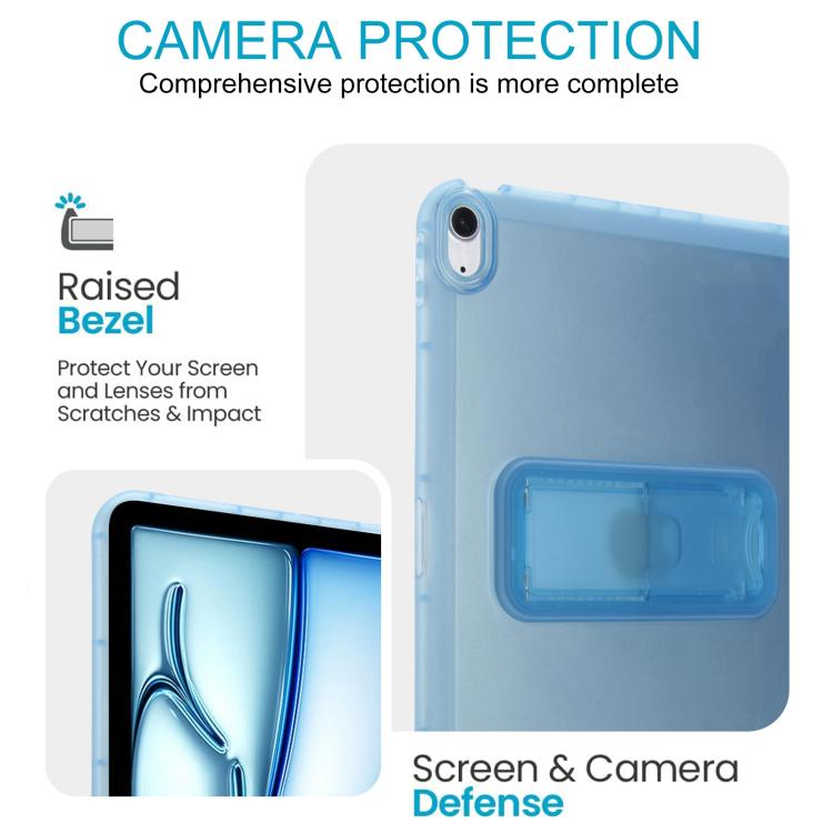 For iPad Air 10.5 2019 Semi-Transparent TPU Shockproof Tablet Case with Holder