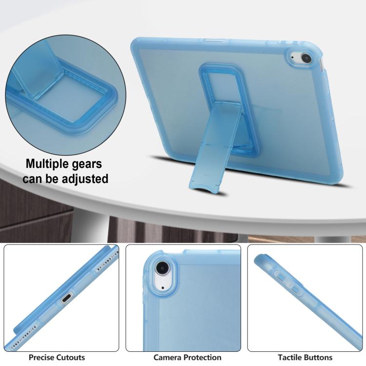 For iPad Air 10.5 2019 Semi-Transparent TPU Shockproof Tablet Case with Holder