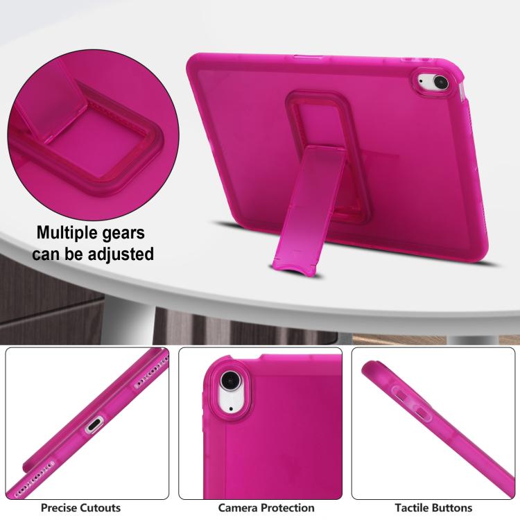 For iPad Air 10.5 2019 Semi-Transparent TPU Shockproof Tablet Case with Holder