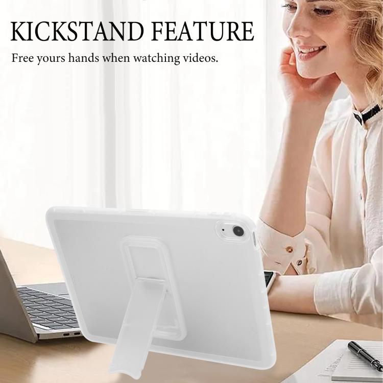 For iPad Air 10.5 2019 Semi-Transparent TPU Shockproof Tablet Case with Holder