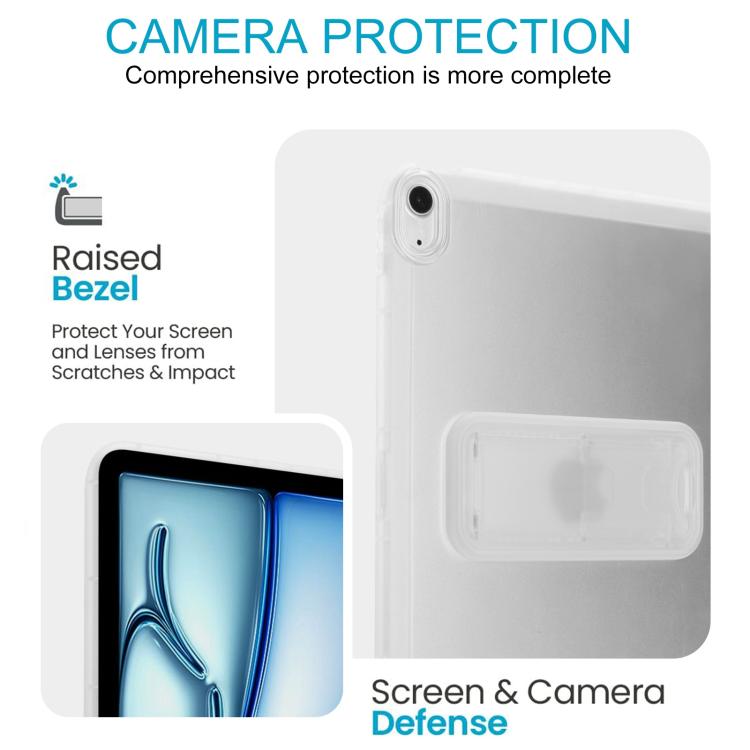 For iPad Air 10.5 2019 Semi-Transparent TPU Shockproof Tablet Case with Holder