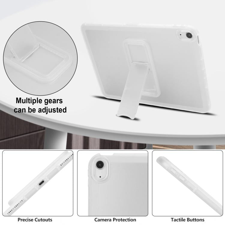 For iPad Air 10.5 2019 Semi-Transparent TPU Shockproof Tablet Case with Holder