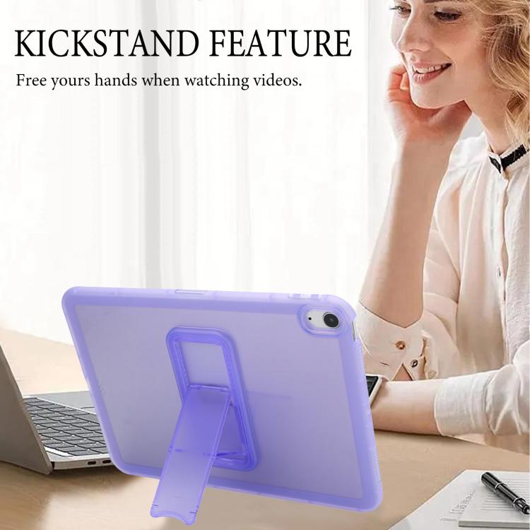 For iPad Air 10.5 2019 Semi-Transparent TPU Shockproof Tablet Case with Holder