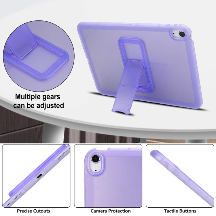 For iPad Air 10.5 2019 Semi-Transparent TPU Shockproof Tablet Case with Holder