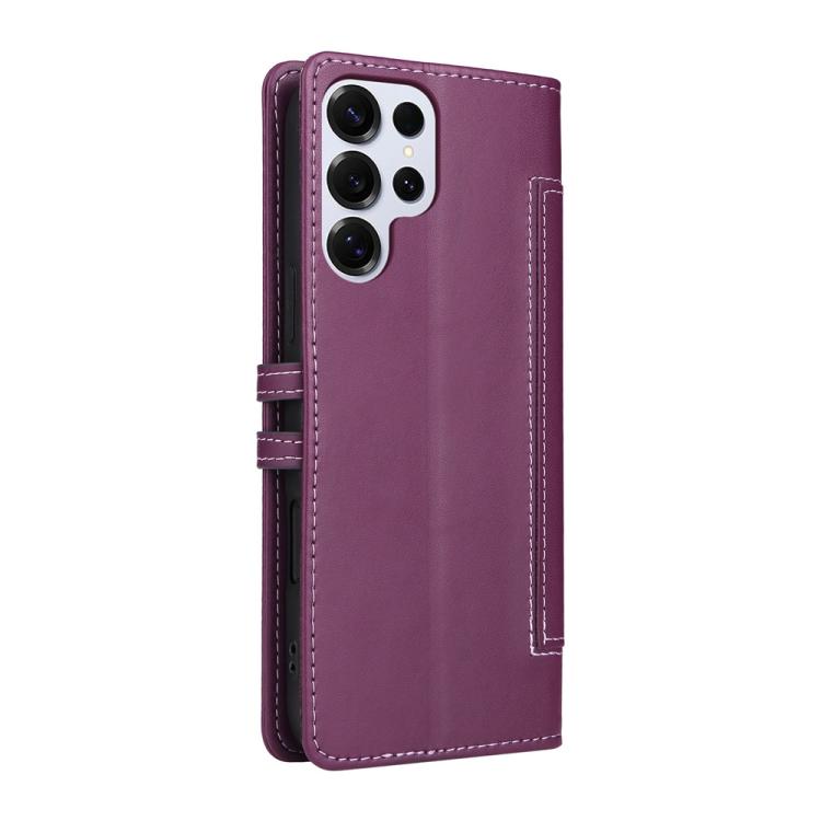 For Samsung Galaxy S25 Ultra 5G Stitched Magnetic Buckle Leather Phone Case