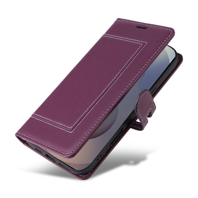 For Samsung Galaxy S25 Ultra 5G Stitched Magnetic Buckle Leather Phone Case