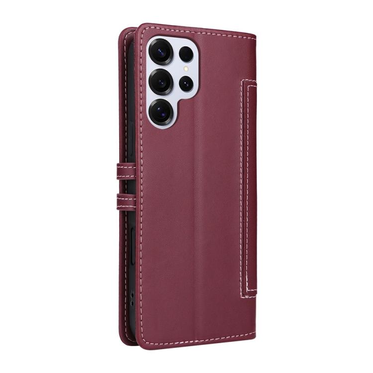 For Samsung Galaxy S25 Ultra 5G Stitched Magnetic Buckle Leather Phone Case