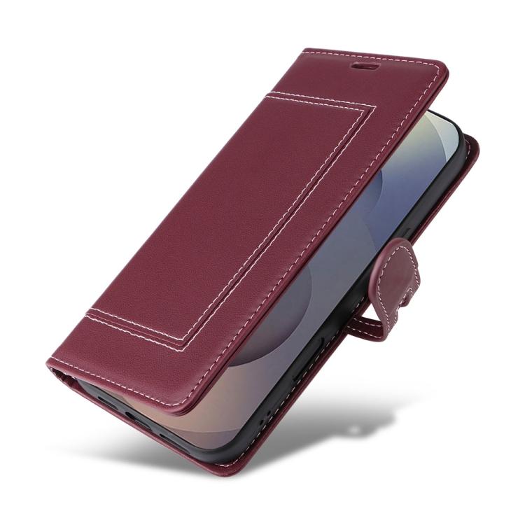 For Samsung Galaxy S25 Ultra 5G Stitched Magnetic Buckle Leather Phone Case