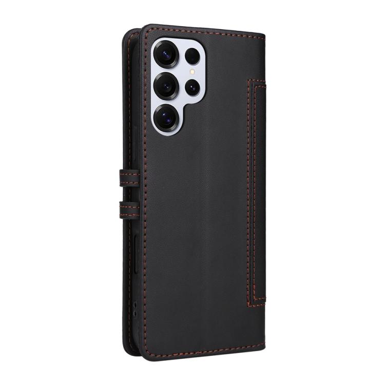 For Samsung Galaxy S25 Ultra 5G Stitched Magnetic Buckle Leather Phone Case