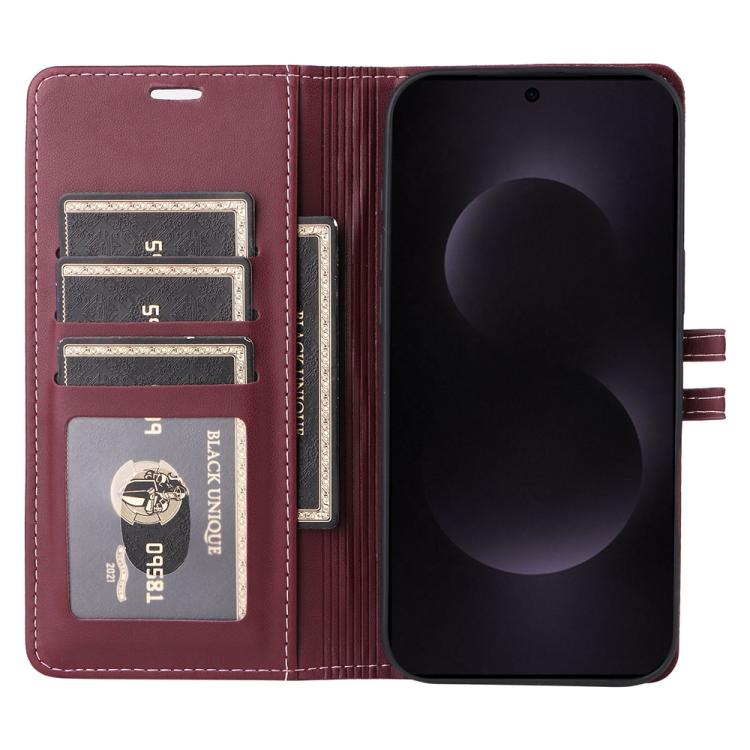 For Samsung Galaxy S25 Edge 5G Stitched Magnetic Buckle Leather Phone Case