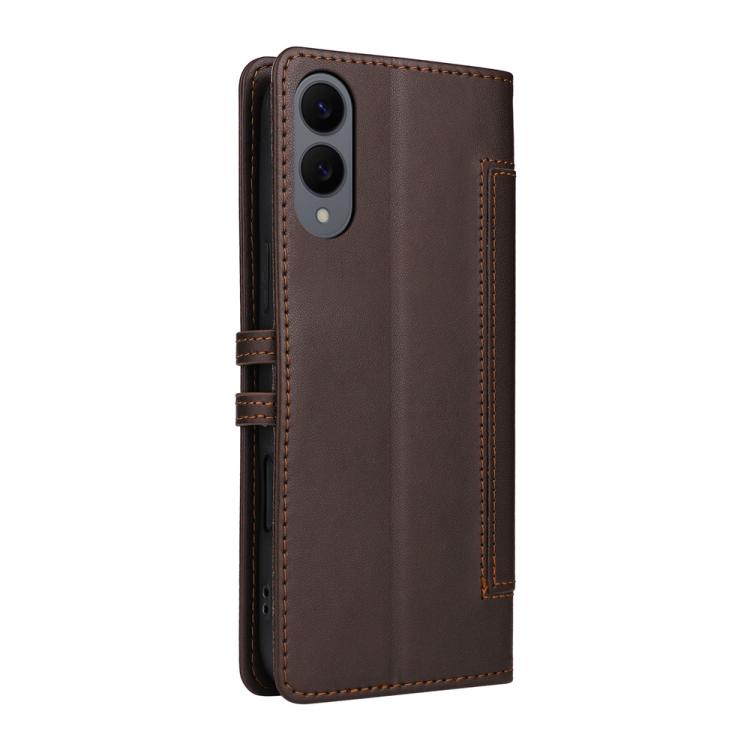 For Samsung Galaxy S25 Edge 5G Stitched Magnetic Buckle Leather Phone Case