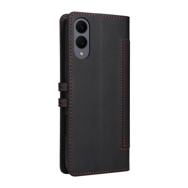 For Samsung Galaxy S25 Edge 5G Stitched Magnetic Buckle Leather Phone Case