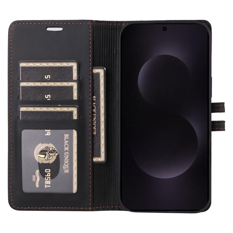 For Samsung Galaxy S25 Edge 5G Stitched Magnetic Buckle Leather Phone Case
