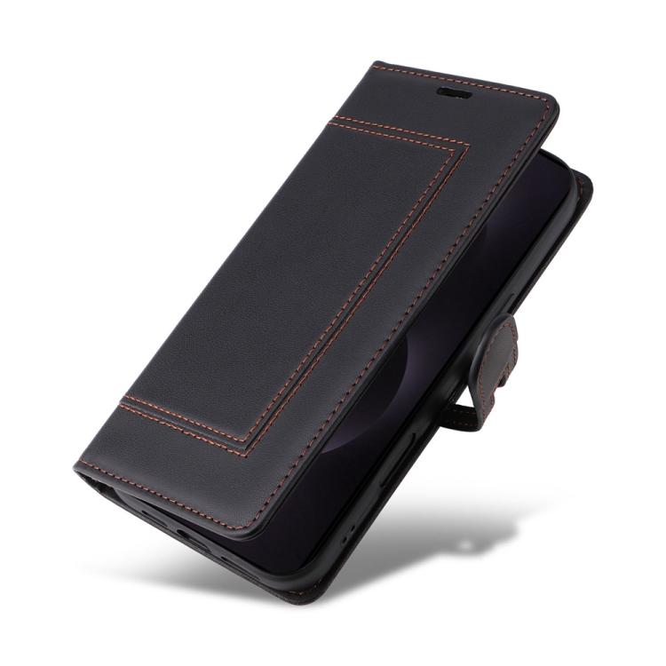 For Samsung Galaxy S25 Edge 5G Stitched Magnetic Buckle Leather Phone Case
