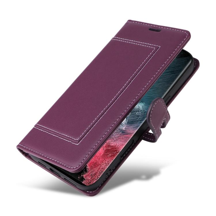 For Samsung Galaxy S24 Ultra 5G Stitched Magnetic Buckle Leather Phone Case