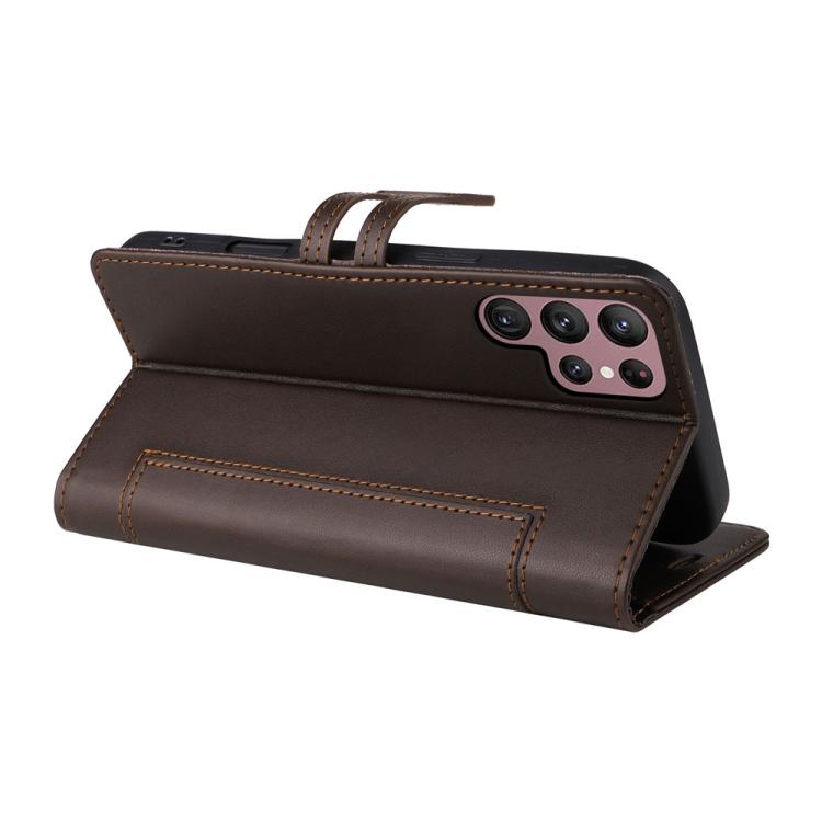 For Samsung Galaxy S24 Ultra 5G Stitched Magnetic Buckle Leather Phone Case
