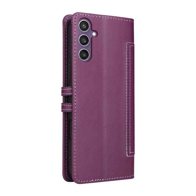 For Samsung Galaxy S24 FE 5G Stitched Magnetic Buckle Leather Phone Case