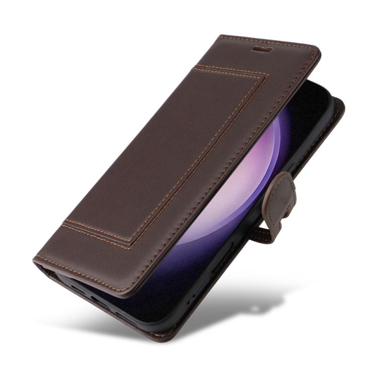 For Samsung Galaxy S24 FE 5G Stitched Magnetic Buckle Leather Phone Case