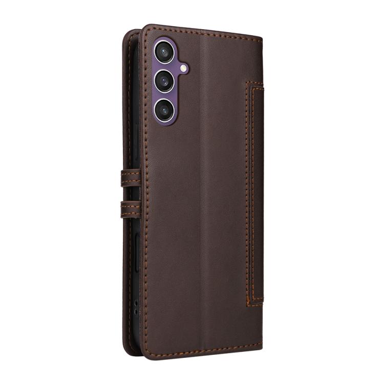 For Samsung Galaxy S23 FE 5G Stitched Magnetic Buckle Leather Phone Case